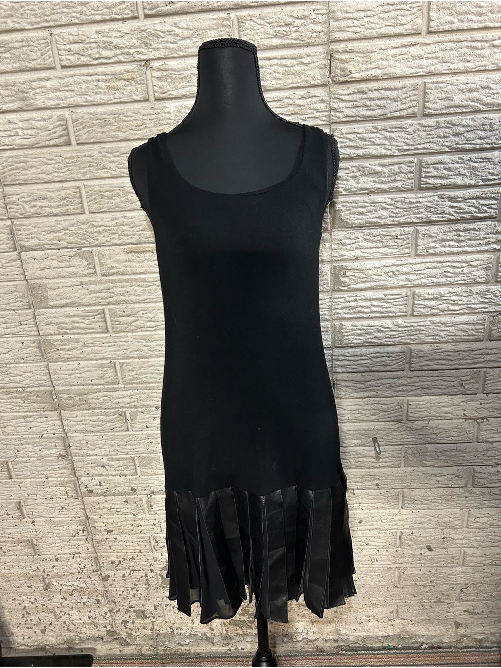 Bailey 44 Black Sleeveless Fringe-Hem Midi Dress Size Small